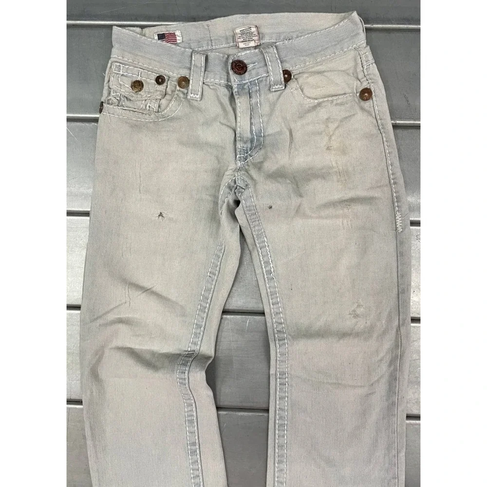 True Religion Ricky Super T Denim Jeans Mens 30x31‎ Light Wash Distressed Y2K